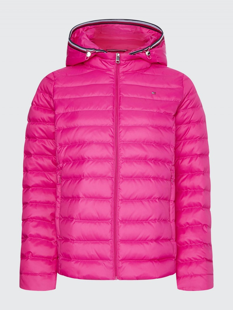 Tommy Hilfiger Essential Down-Filled Quiltad Hooded Jackor Dam Rosa | 892-ZICRUN