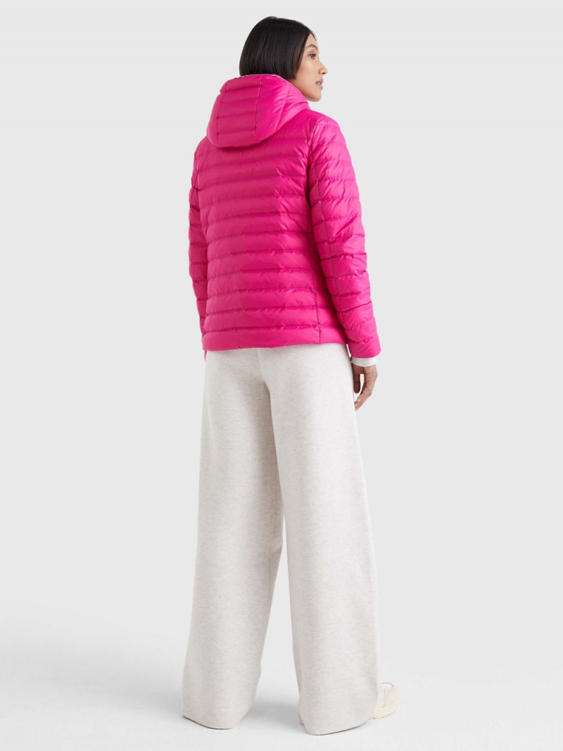 Tommy Hilfiger Essential Down-Filled Quiltad Hooded Jackor Dam Rosa | 892-ZICRUN