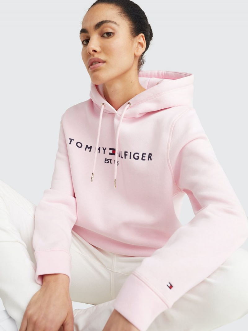 Tommy Hilfiger Essential Drawstring Hoodie Dam Rosa | 941-CDTMKA