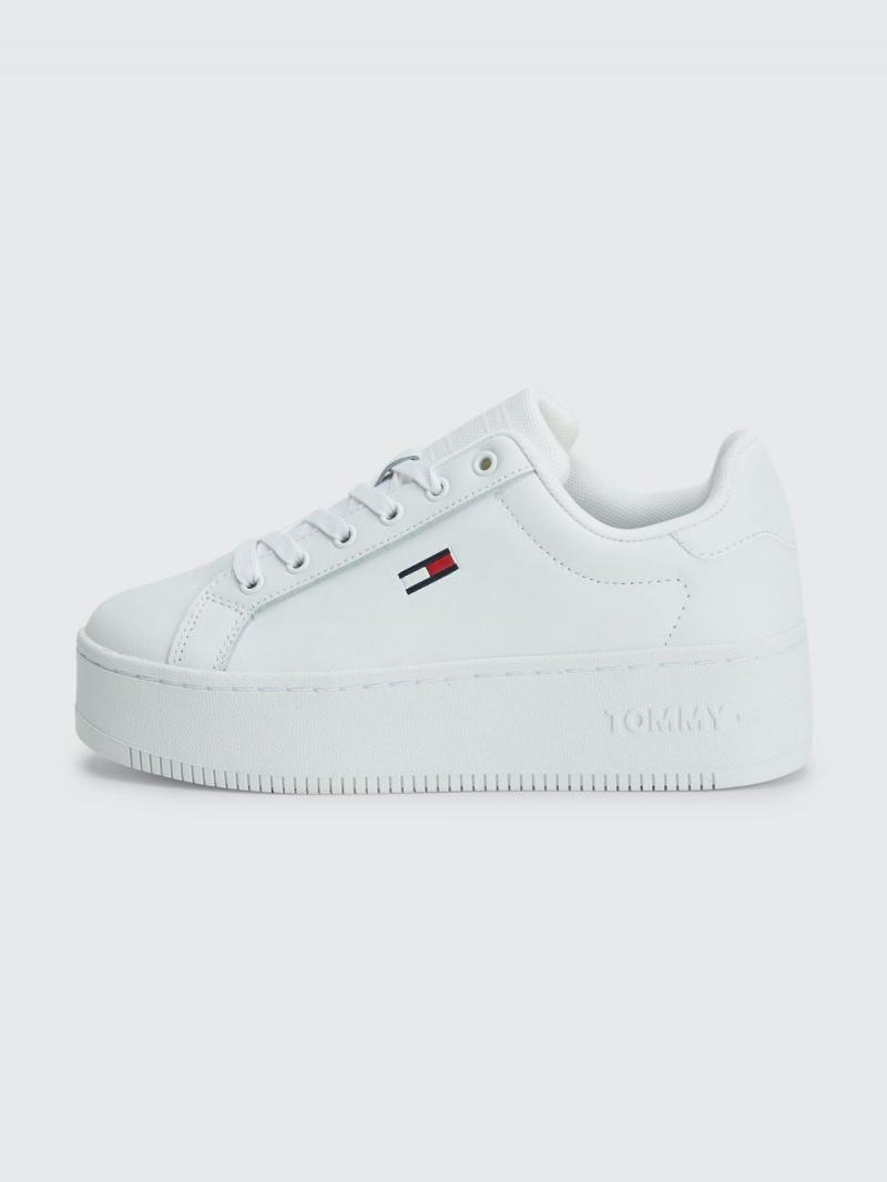 Tommy Hilfiger Essential Flatform Sneakers Dam Vita | 281-VZNEGJ