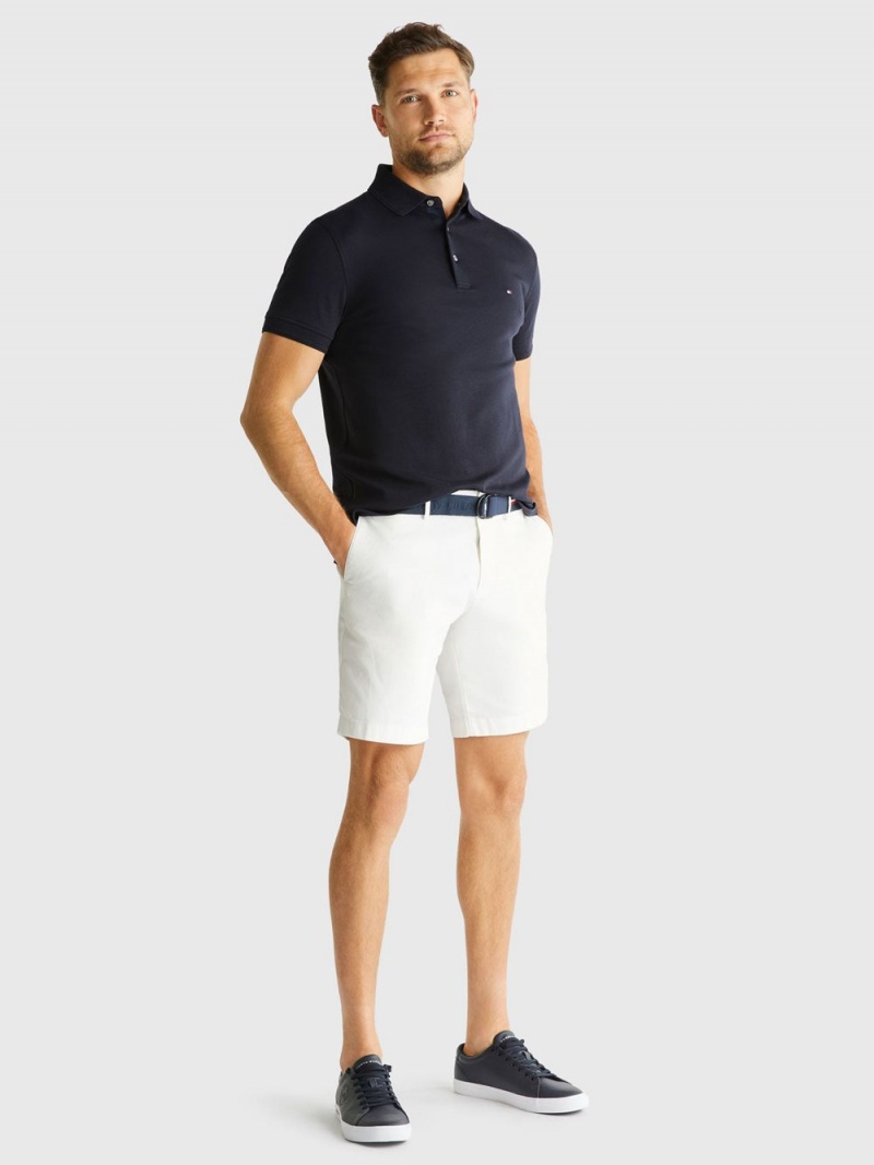 Tommy Hilfiger Essential Interlock Slim Fit Piketröja Herr Marinblå | 745-AHBNQO