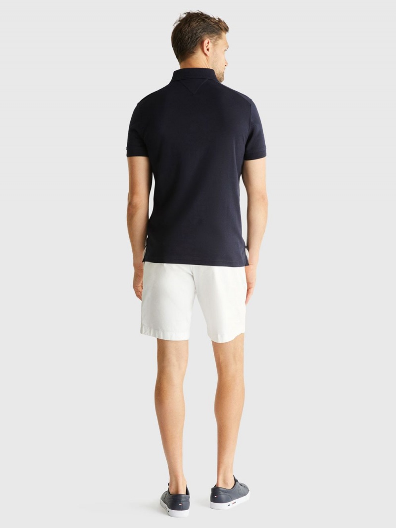 Tommy Hilfiger Essential Interlock Slim Fit Piketröja Herr Marinblå | 745-AHBNQO