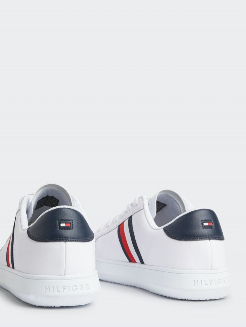 Tommy Hilfiger Essential Läder Sneakers Herr Vita | 172-HUQRWE