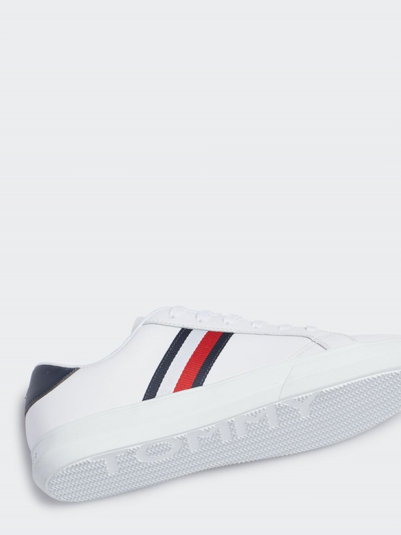 Tommy Hilfiger Essential Läder Sneakers Herr Vita | 172-HUQRWE