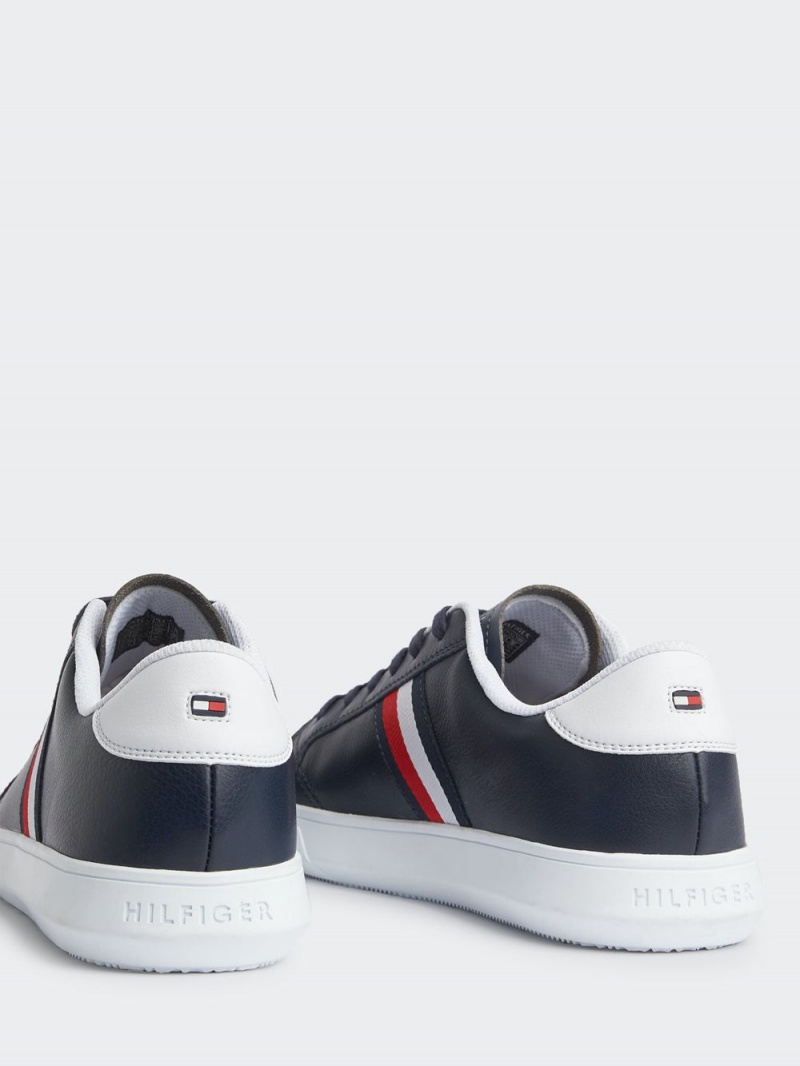 Tommy Hilfiger Essential Läder Sneakers Herr Blå | 756-ORCPSL