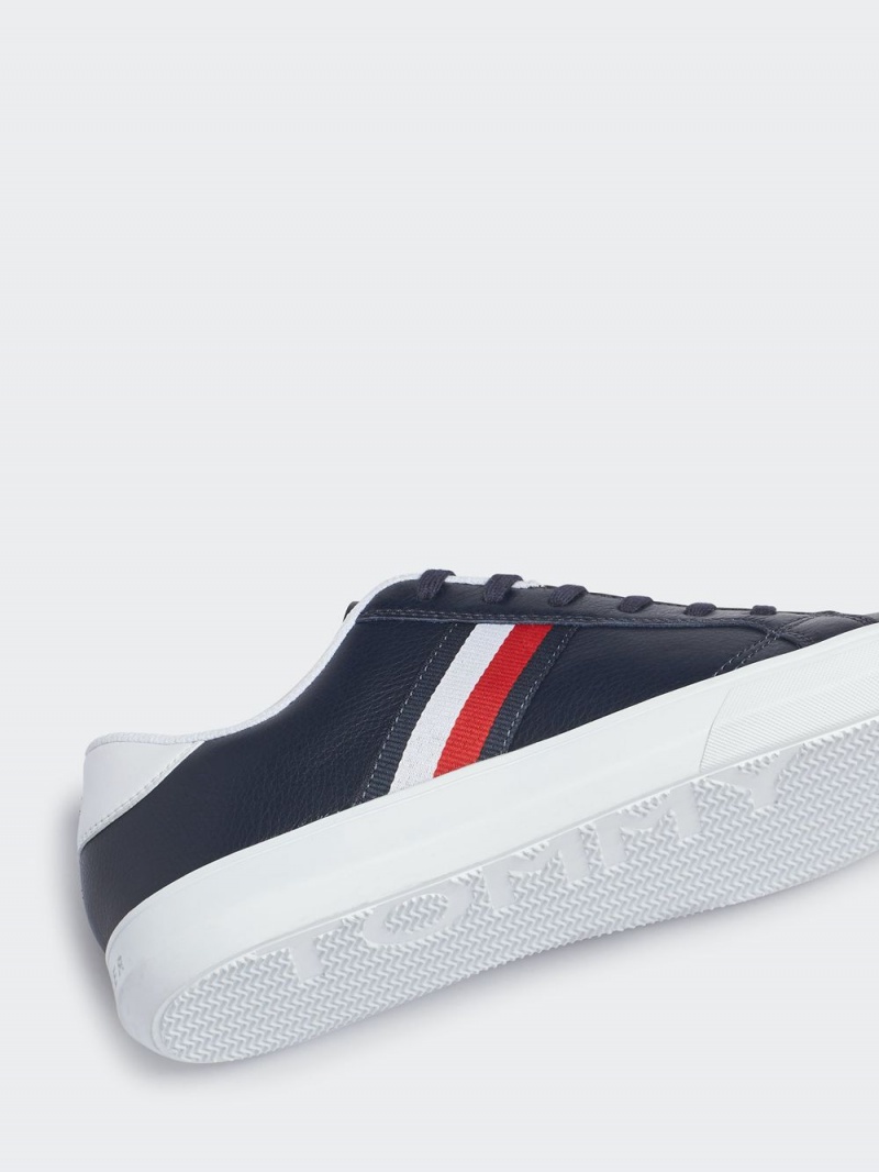 Tommy Hilfiger Essential Läder Sneakers Herr Blå | 756-ORCPSL