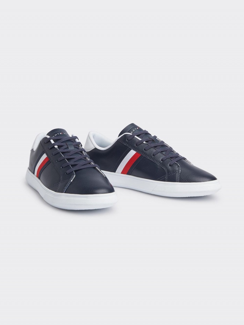 Tommy Hilfiger Essential Läder Sneakers Herr Blå | 756-ORCPSL