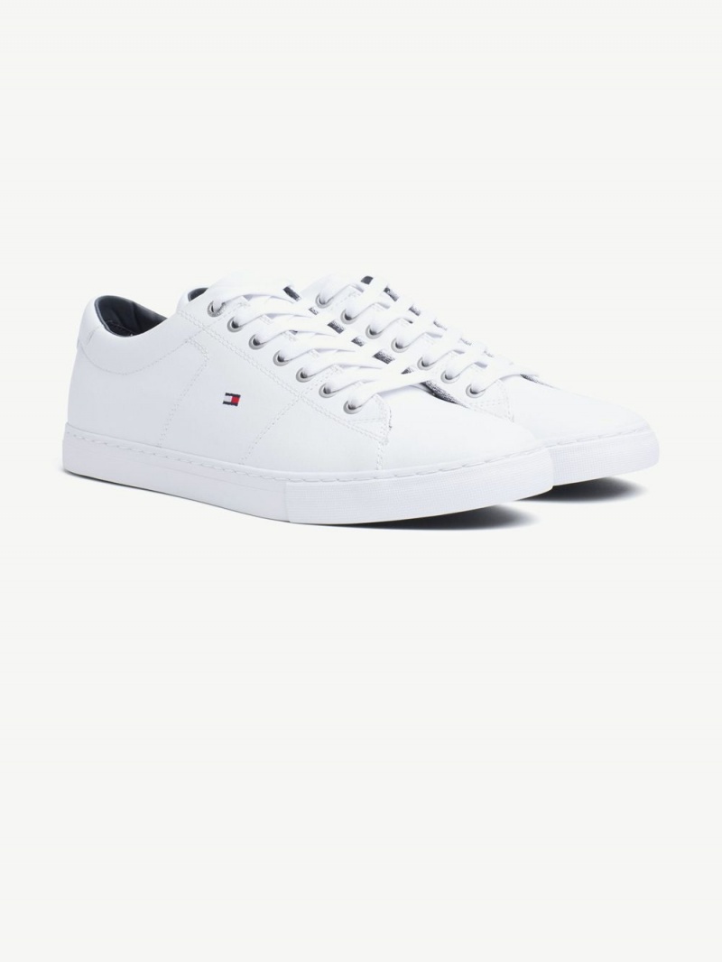 Tommy Hilfiger Essential Läder Spets Up Sneakers Herr Vita | 601-XJODTV