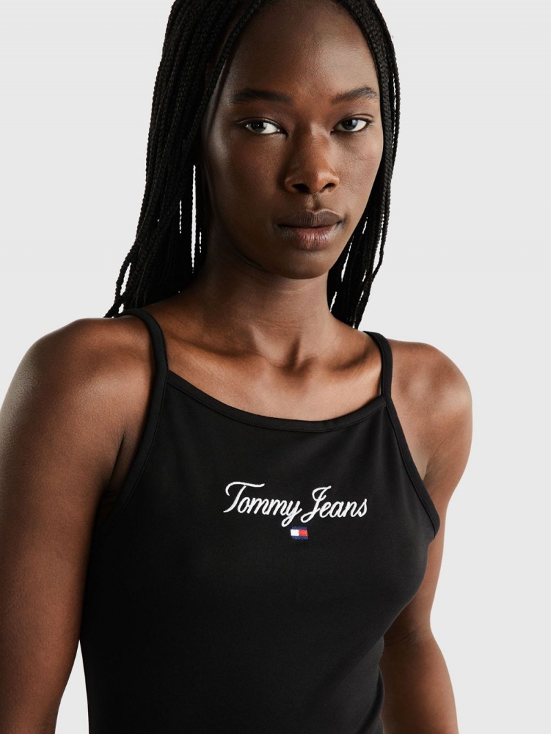 Tommy Hilfiger Essential Logo Bodycon Klänning Dam Svarta | 039-CGTPHK