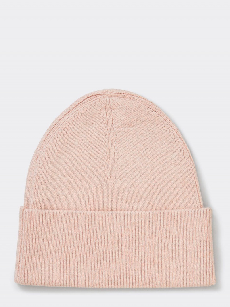 Tommy Hilfiger Essential Rib-Knit Beanie Hatt Dam Rosa | 235-ALUWJK