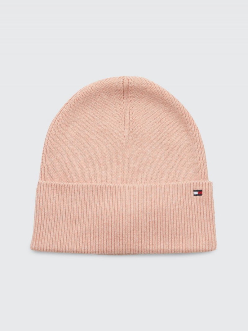 Tommy Hilfiger Essential Rib-Knit Beanie Hatt Dam Rosa | 235-ALUWJK