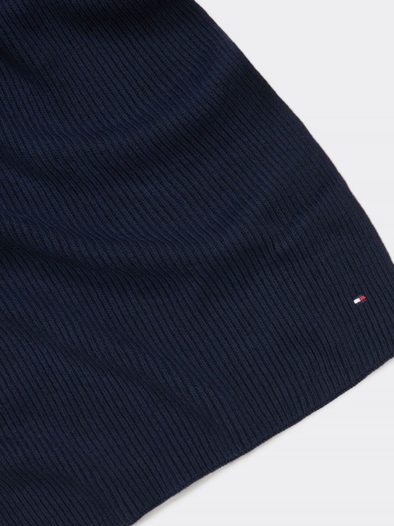 Tommy Hilfiger Essential Stickad Halsduk Dam Marinblå | 307-ATHCMW