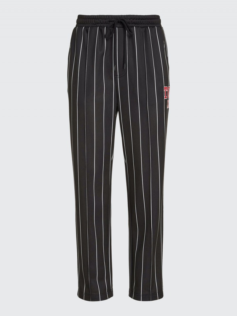 Tommy Hilfiger Ethan Pinstripe Relaxed Fit Mjukisbyxor Herr Svarta | 862-SXTNLI