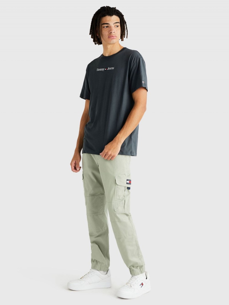 Tommy Hilfiger Ethan Washed Twill Cargo Byxor Herr Olivgröna | 819-EQGZHV