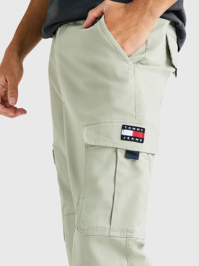 Tommy Hilfiger Ethan Washed Twill Cargo Byxor Herr Olivgröna | 819-EQGZHV