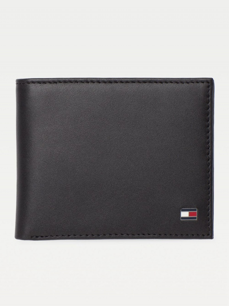 Tommy Hilfiger Eton Small Embossed Bifold Plånbok Herr Svarta | 924-HMKXWZ