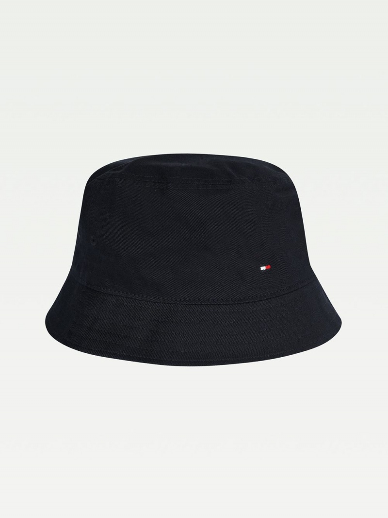 Tommy Hilfiger Flag Embroidery Organic Bomull Bucket Hatt Dam Marinblå | 974-TMNOJI