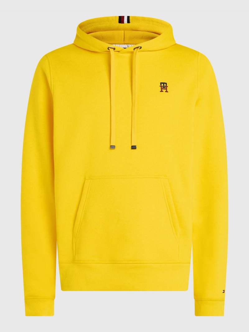 Tommy Hilfiger Fleece Monogram Hoodie Herr Gula | 065-VWBPTR