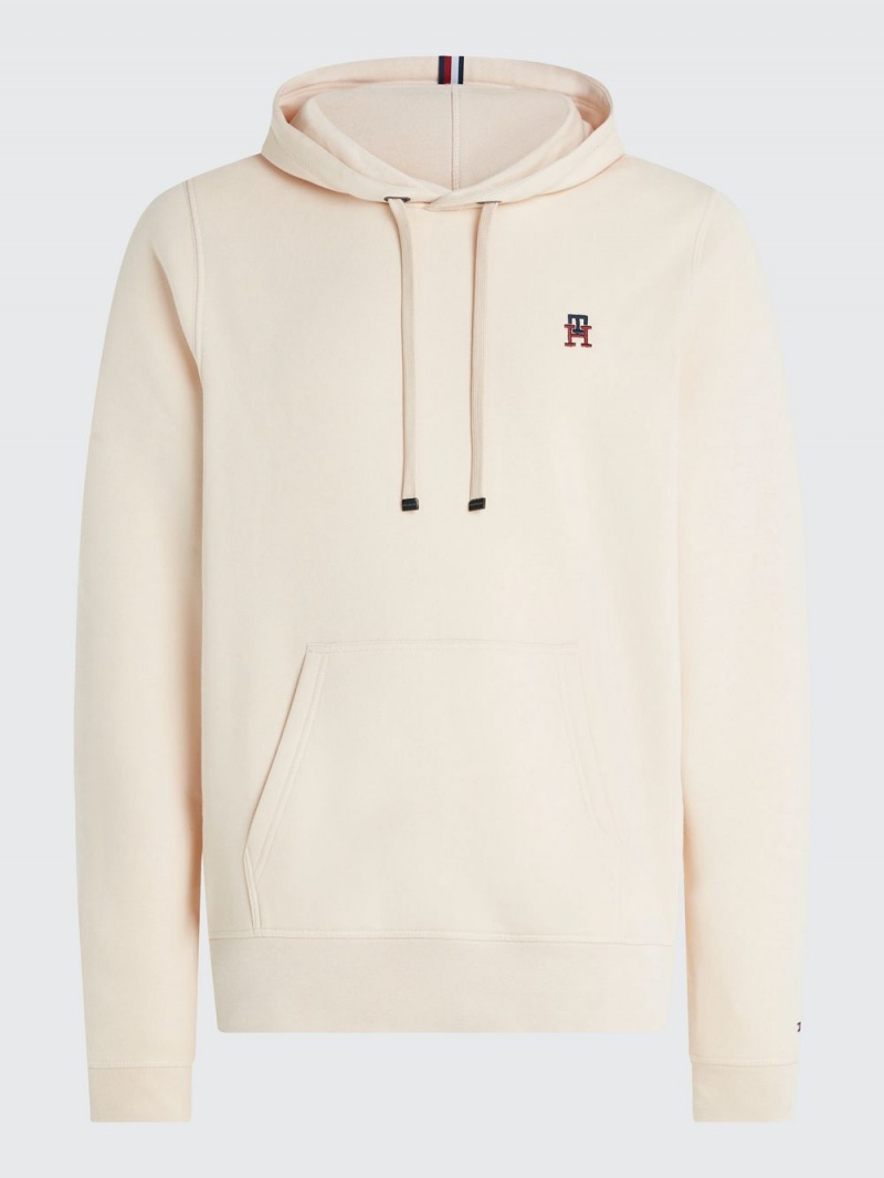 Tommy Hilfiger Fleece Monogram Hoodie Herr Beige | 750-ATBKJG