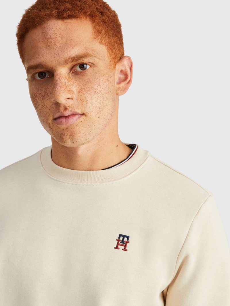 Tommy Hilfiger Flex Fleece Monogram Tröjor Herr Beige | 091-PNCSBA