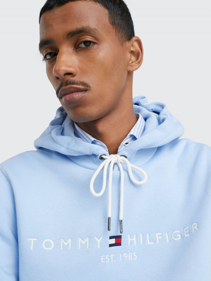 Tommy Hilfiger Flex Logo Hoodie Herr Blå | 527-VUPJYT