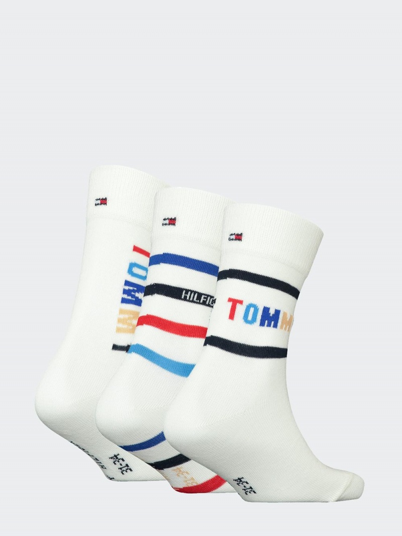 Tommy Hilfiger Giftbox 3-Pack Strumpor Tjej Vita | 548-HIBKZX