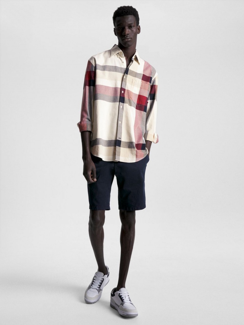 Tommy Hilfiger Global Stripe Check Archive Fit Skjorta Herr Olika Färger | 394-ZDVQWP