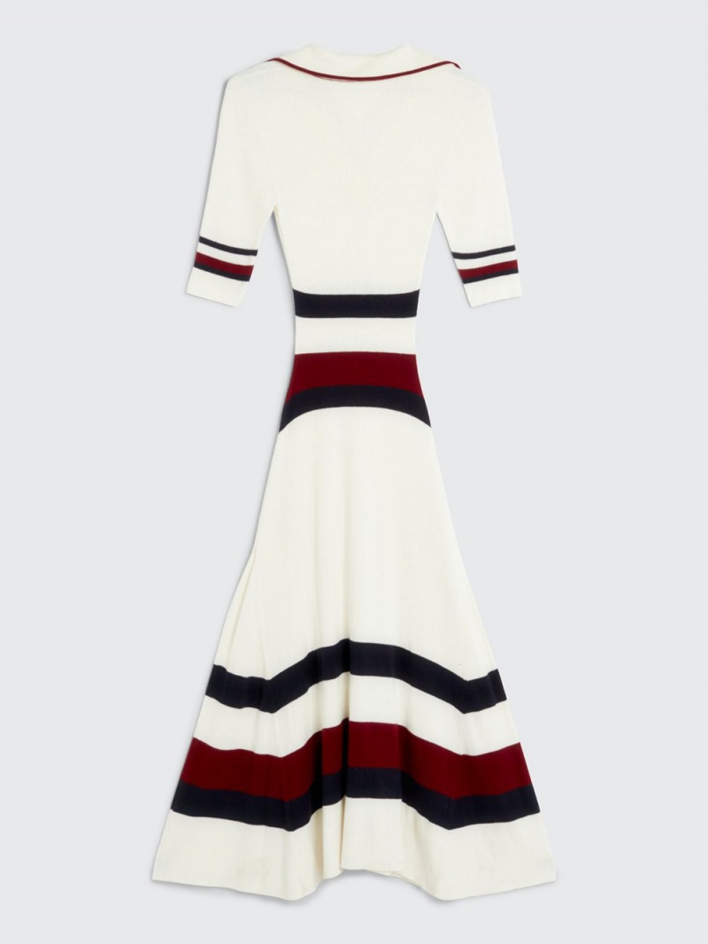 Tommy Hilfiger Global Stripe Midi Klänning Dam Vita | 726-TIXYMR