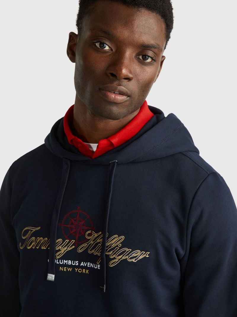 Tommy Hilfiger Gold Rwb Hoodie Herr Marinblå | 108-QBVGOT