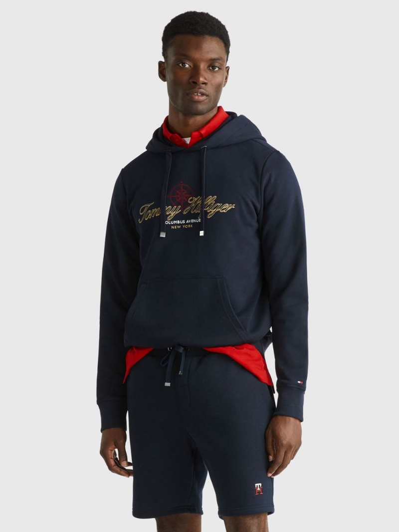 Tommy Hilfiger Gold Rwb Hoodie Herr Marinblå | 108-QBVGOT