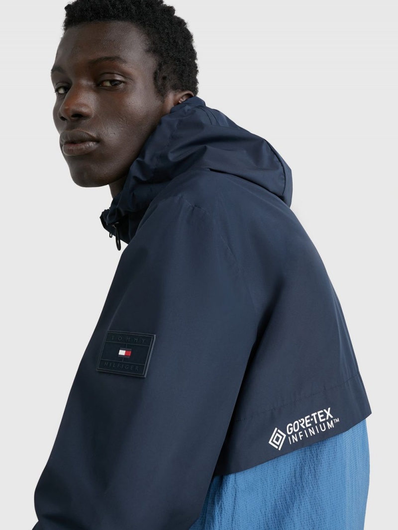 Tommy Hilfiger Gore-Tex Colour-Blocked Hooded Jackor Herr Marinblå | 187-MJVGCU