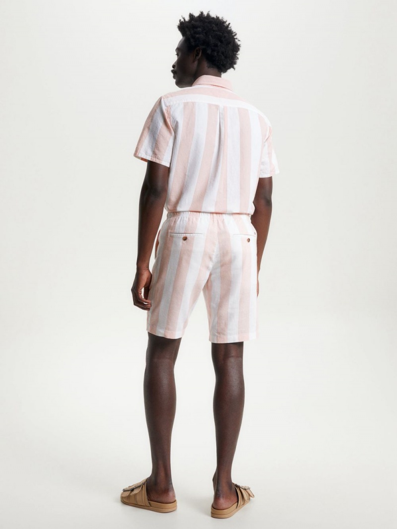 Tommy Hilfiger Harlem Crafted Stripe Shorts Herr Rosa | 098-NDSCFT