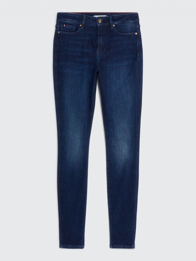 Tommy Hilfiger Harlem High Rise Mager Flex Jeans Dam Blå | 863-YSPDWJ