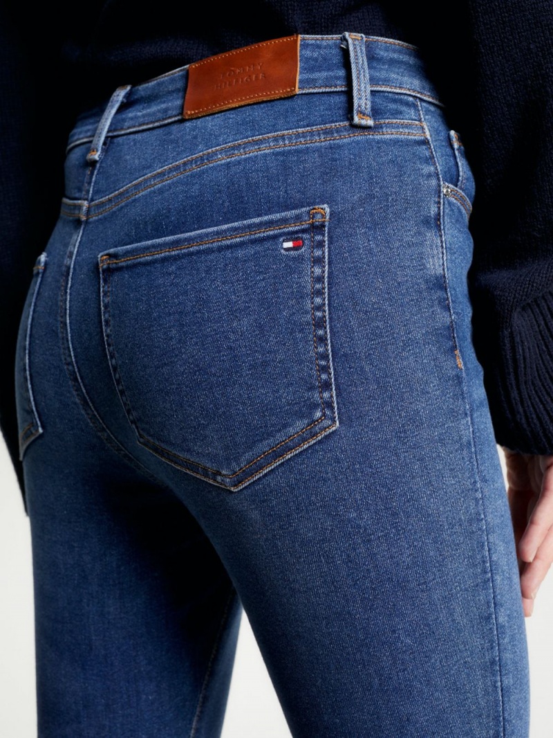 Tommy Hilfiger Harlem High Rise Super Mager Flex Jeans Dam Blå | 031-NCVRAF