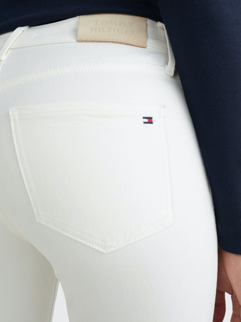 Tommy Hilfiger Harlem High Rise Super Mager Flex White Jeans Dam Vita | 720-HDETLZ