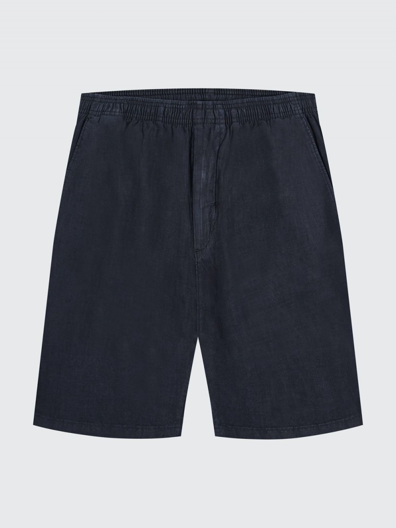 Tommy Hilfiger Harlem Relaxed Fit Linen Shorts Herr Marinblå | 256-OKUASY