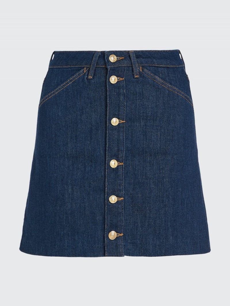 Tommy Hilfiger High Rise Denim Mini Kjolar Dam Marinblå | 795-QJTSLF