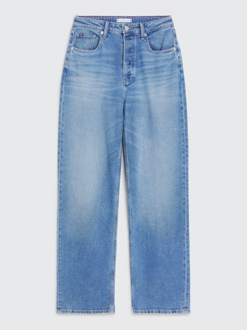 Tommy Hilfiger High Rise Relaxed Hetero Leg Faded Jeans Dam Blå | 205-FULRVP