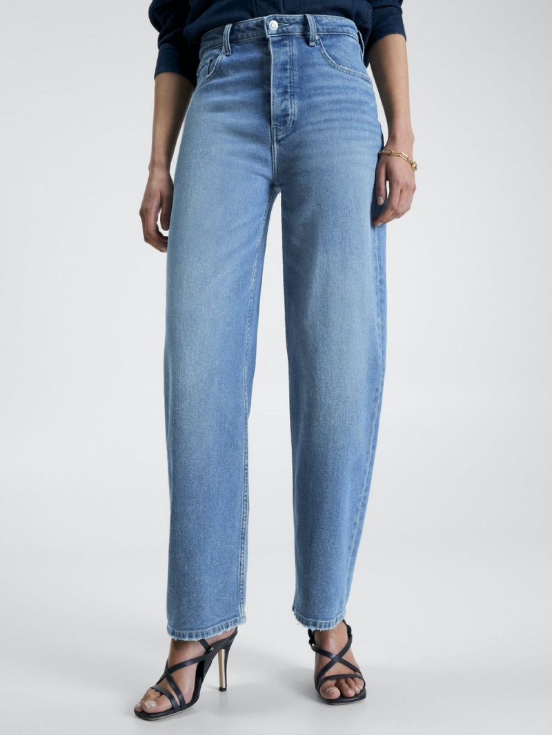 Tommy Hilfiger High Rise Relaxed Hetero Leg Faded Jeans Dam Blå | 205-FULRVP