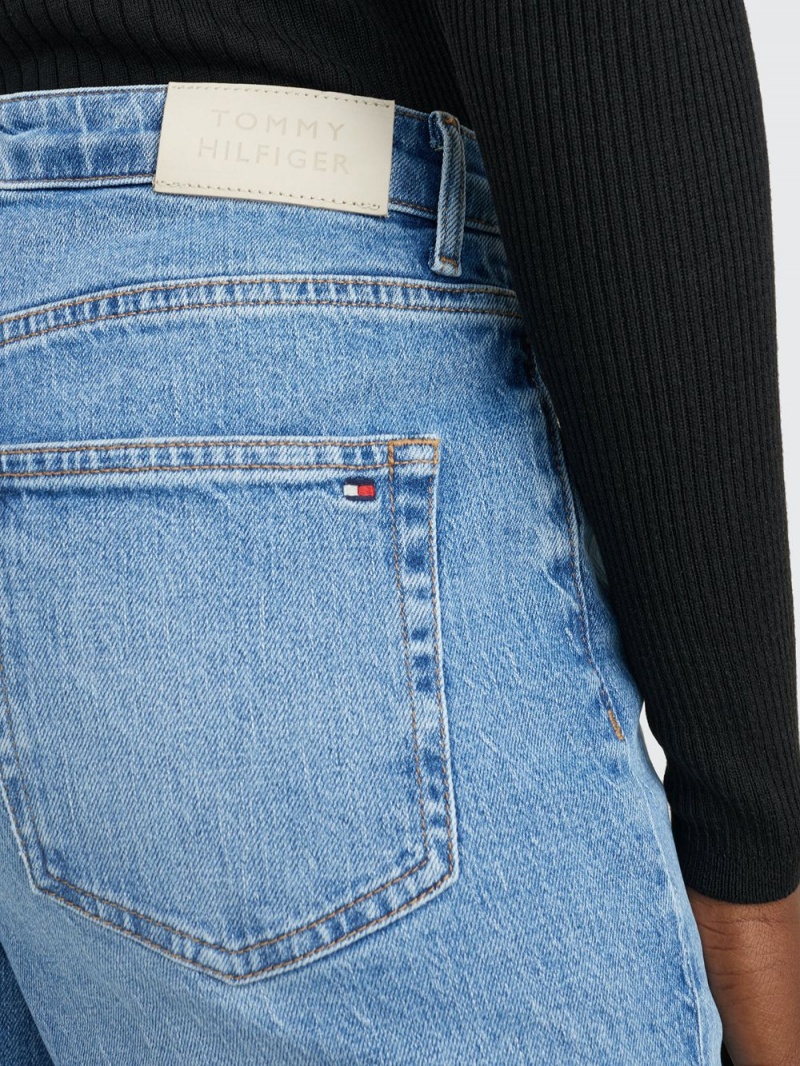 Tommy Hilfiger High Rise Slim Faded Jeans Dam Blå | 430-FDXGYZ