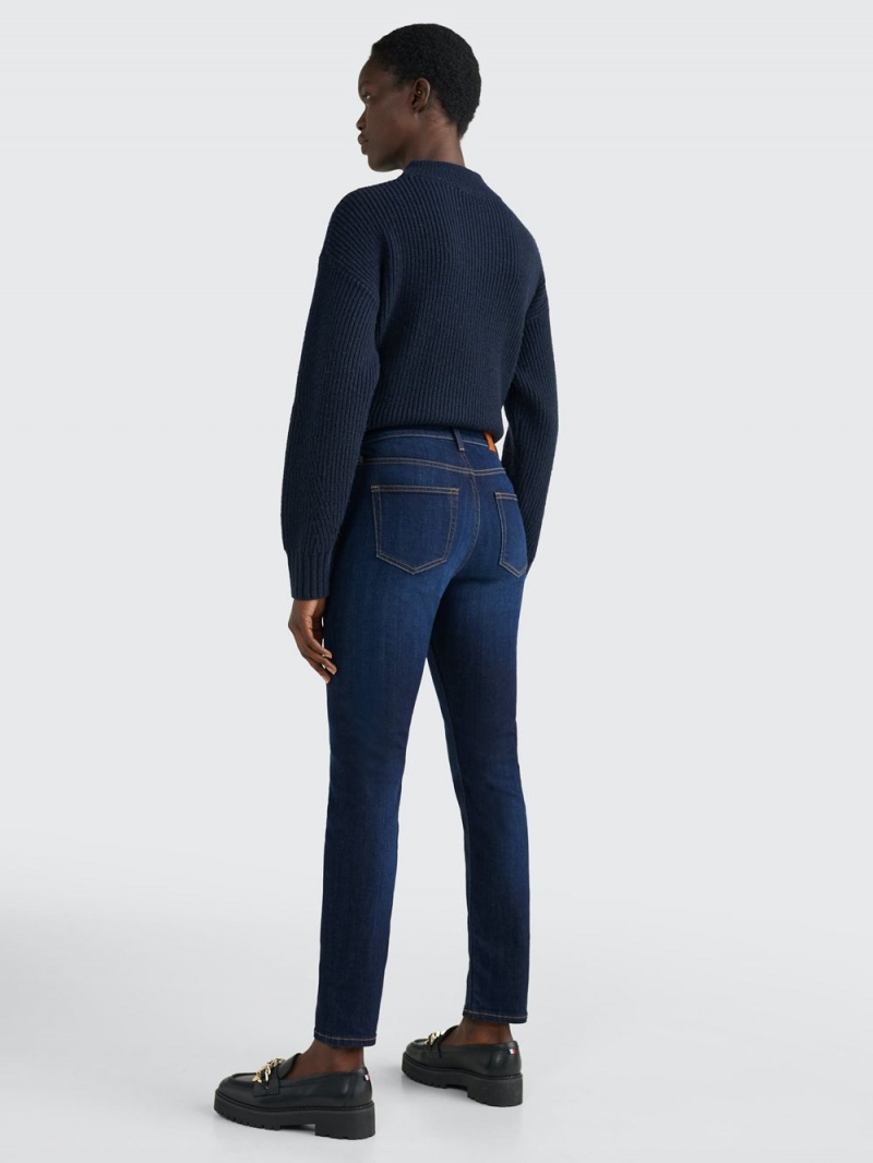 Tommy Hilfiger High Rise Slim Fit Jeans Dam Marinblå | 176-KOLNCT