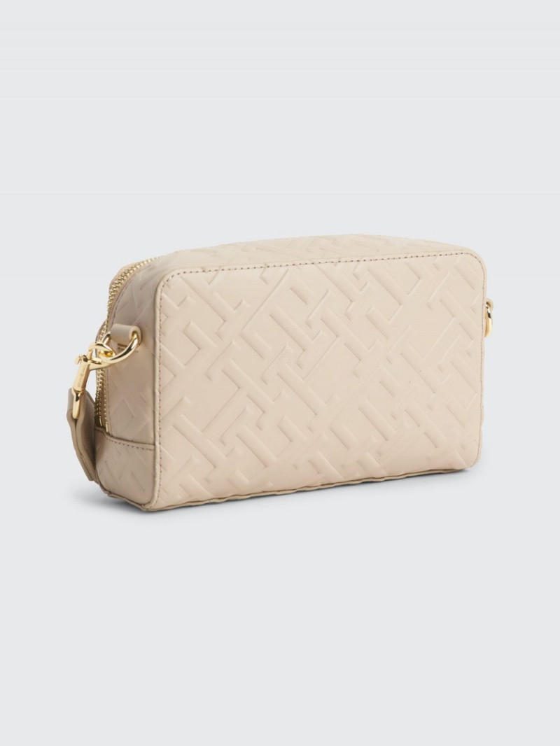 Tommy Hilfiger Iconic Embossed Monogram Crossover Camera Väskor Dam Beige | 572-PTBWNM