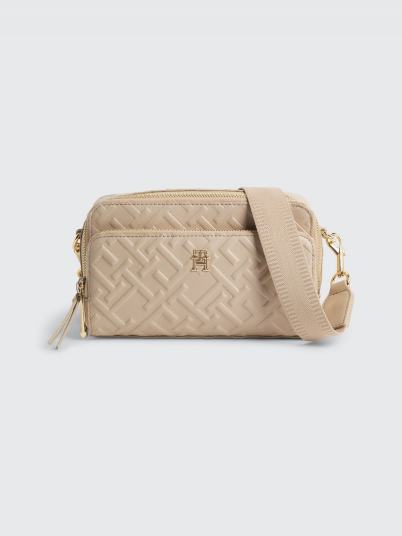 Tommy Hilfiger Iconic Embossed Monogram Crossover Camera Väskor Dam Beige | 572-PTBWNM