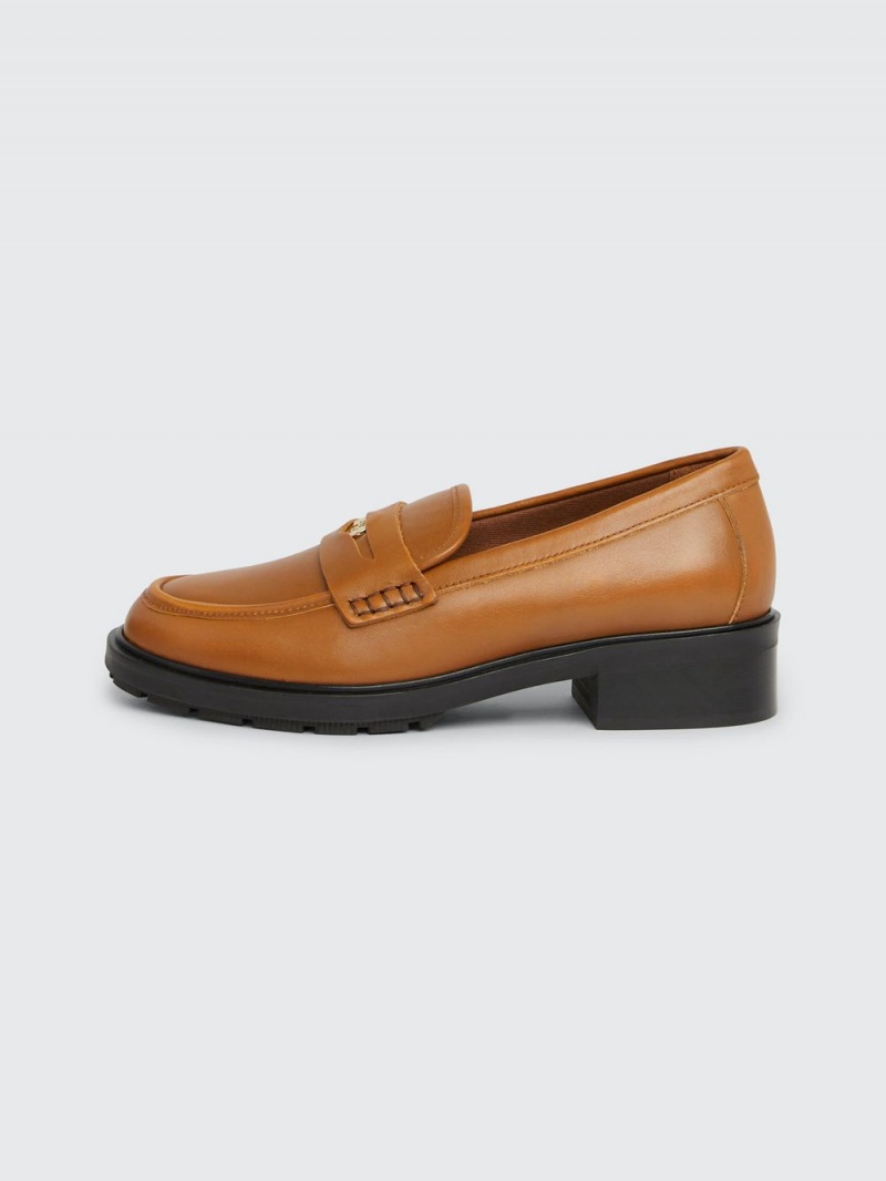 Tommy Hilfiger Iconic Läder Loafers Dam Bruna | 803-KNICUT