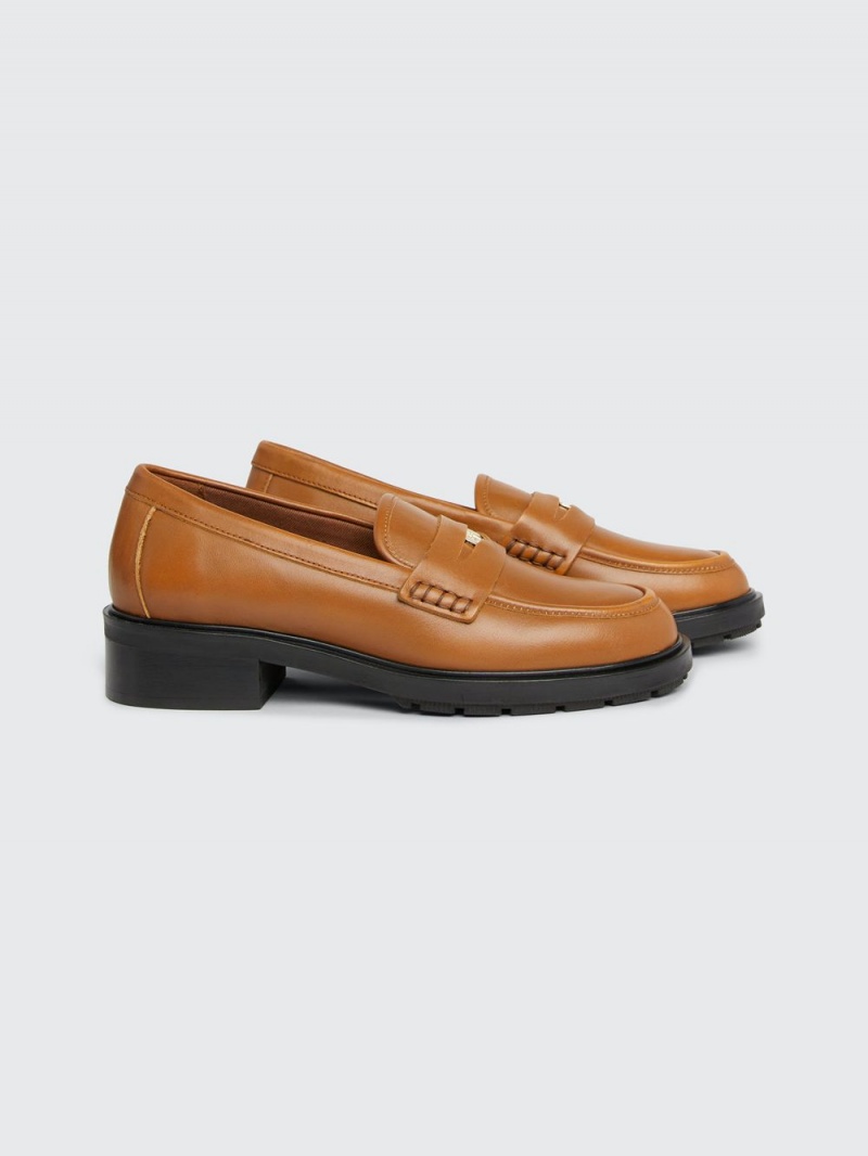 Tommy Hilfiger Iconic Läder Loafers Dam Bruna | 803-KNICUT