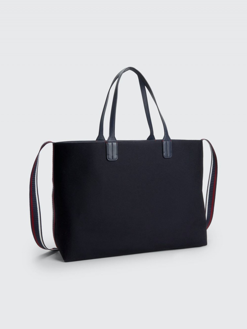 Tommy Hilfiger Iconic Recycled Twill Tote Väskor Dam Blå | 018-VFNXOD