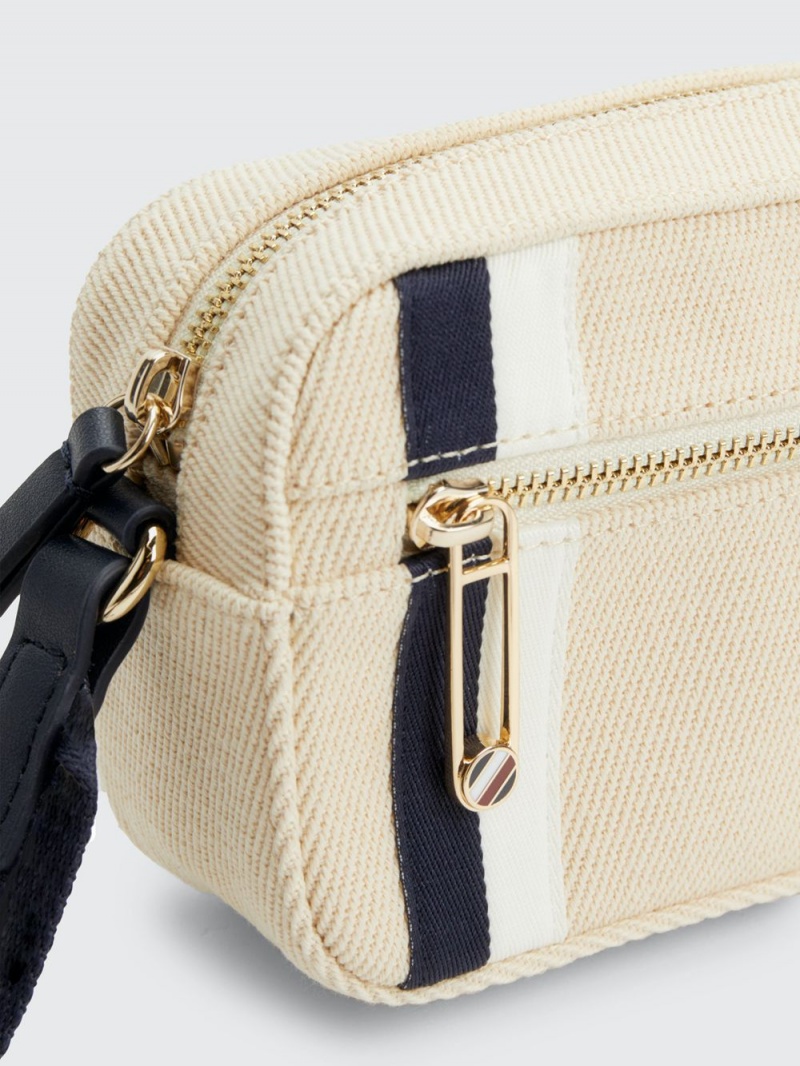 Tommy Hilfiger Iconic Signature Recycled Camera Väskor Dam Beige | 569-QJZNBI