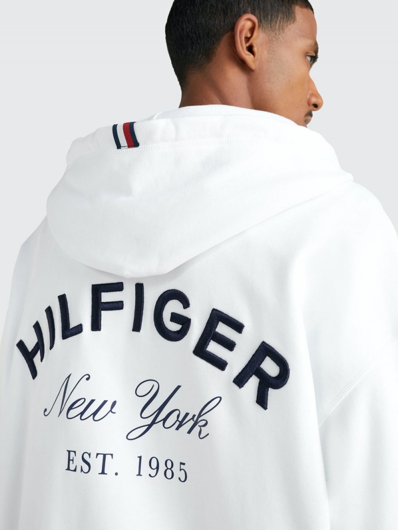 Tommy Hilfiger Icons Multi Badge Back Logo Hoodie Herr Vita | 479-PMFWNA