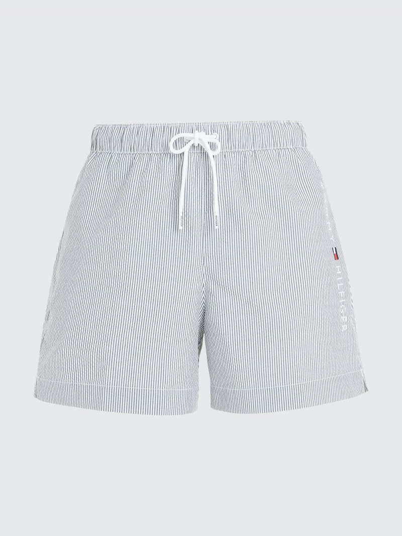 Tommy Hilfiger Ithaca Stripe Mid Length Badshorts Herr Grå | 803-JFPXGU