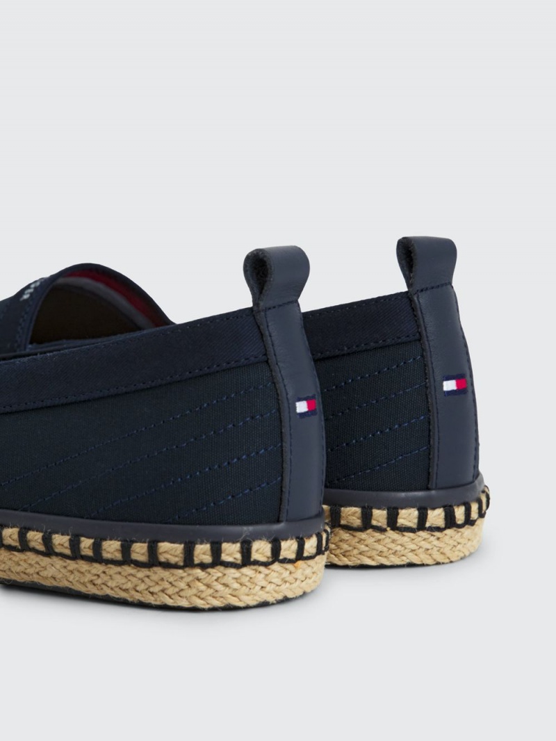 Tommy Hilfiger Jute Logo Espadrilles Causal Skor Herr Marinblå | 582-RQCENM